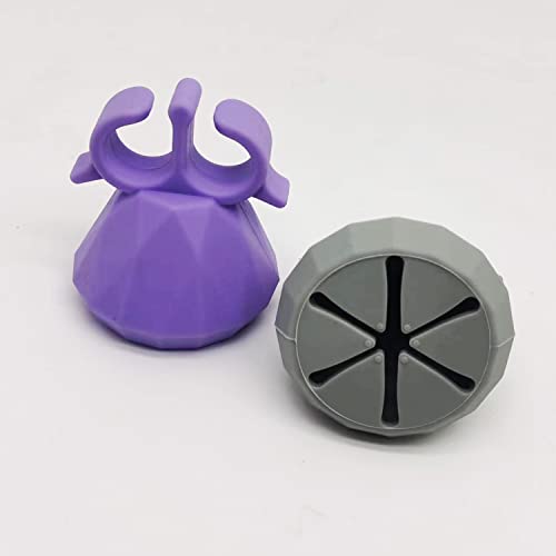 Silicone Nail Polish Bottle Holder, Nail Polish Holder Ring, Fingernail Polishing Tool, Manicure and Pedicure Accessories (Gray&Purple)