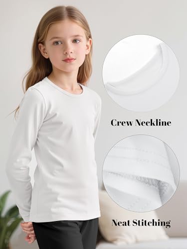 Resinta Girls Basic Long Sleeve Crew Neck Top Kids Layering Tees Casual Soft Solid Pullover T-Shirts 2-14 Years3