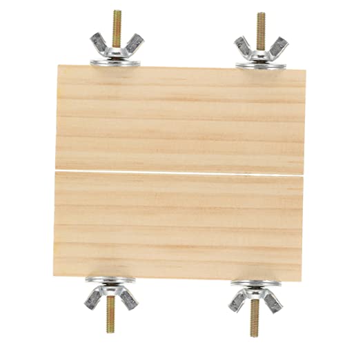 BESPORTBLE 2pcs Rectangular Parakeet Platforms Natural Wooden Bird Stands for Parrots and Cockatiels Easy to Install for Multiple Birds for Cages