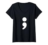 Photo Gallery donna mese della consapevolezza delle questioni della salute mentale di semicolon maglietta con collo a v Photo Gallery donna mese della consapevolezza delle questioni della salute mentale di semicolon maglietta con collo a v