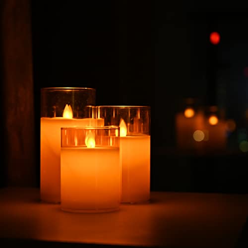 Image of LTETTES Rechargeable LED Candles with USB C Type Wireless Charging Pad | Real Wax Flameless Pillar Candles with Remote Control | Flickering Wick for Home Decor, Wedding, Birthday & Gifting | Gold