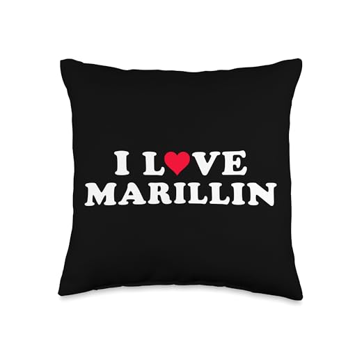I Love Marillin Matching Girlfriend Boyfriend Marillin Name Throw Pillow