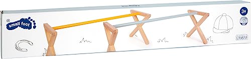 small foot Cavaletti Hindernis-Set für Kinder aus Holz, Spring-Hürden für den Garten, für Pferde-Fans ab 3 Jahren, 12397, Blau, Gelb