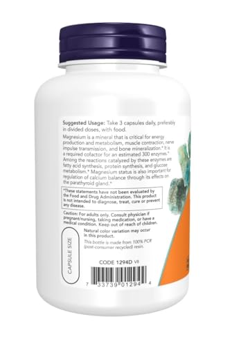 Citrato de Magnésio 400 mg - 240 Cápsulas vegetarianas - NOW Foods
