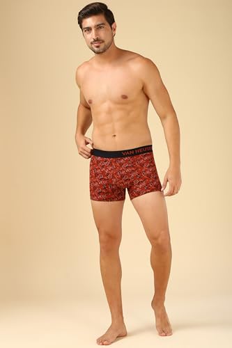 Image of Van Heusen Men's Cotton Trunks - Pack of 2 | Contoured pouch for support | Antibacterial Briefs | Sweat Absorbant | Moistue Wicking | Breathable Everyday Underwear | Long Lasting Color| Printed Colors | Style 10047
