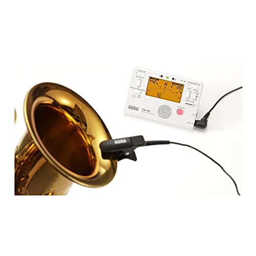 Korg TM-60C-WH Metrônomo e Afinador Cromático Compacto Digital Com Microfone