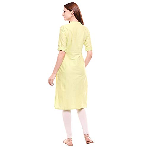 Image of Aurelia Womens Mandarin Collar Solid Kurta