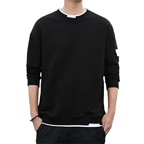 Pull à capuche homme manches longues noir veste automne ample décontracté - 4