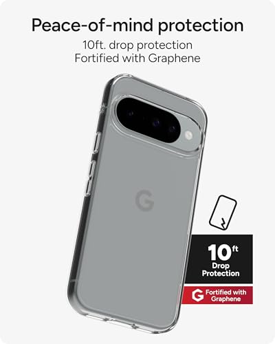 Image of ZAGG Crystal Palace Lite Google Pixel 10 /10 Pro Case - Crystal Clear, Ultra-Slim, 10ft Drop Protection, Graphene Strength, Anti-Yellowing, Wireless Charging Compatible, Clear