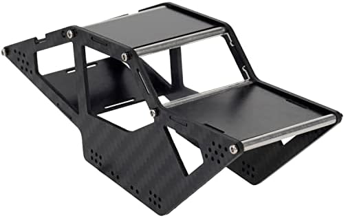 Upgrade RC Carbon Fiber LCG Chassis Frame Body Kit, MEUS RACING 1/24 Rocks Cage Body Shell Set RC Replacement Parts for Axial SCX24 C10 JLU Ford Bronco RC Crawler Upgrades Accessories Parts Black