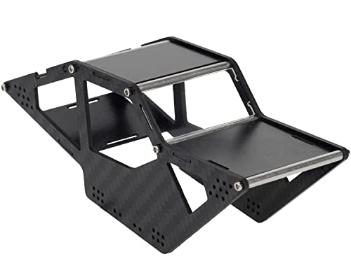 Upgrade Rc Carbon Fiber Lcg Chassis Frame Body Kit, Meus Racing 1/24 Rocks Cage Body Shell Set Rc Replacement Parts For Axial Scx24 C10 Jlu Ford Bronco Rc Crawler Upgrades Accessories Parts Black #TOP1