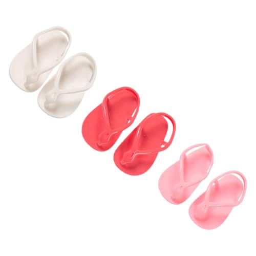 Milisten 3 Pares Sandalias con Mosca Accesorios para muñecas Accesorios de muñecas Sandalias de muñeca para niñas Zapatos creativos de Juguete Sandalias diminutas el plastico