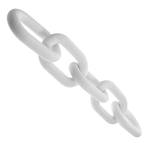 HAWILLOSCH Decorazione Catena Legno Nodo Bianco Ornamento Rustico Per Mensola Soggiorno Tavolino Cameretta