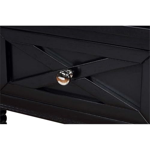 Pemberly Row PR-4753-2001173 Square End Table With Charging Station In Black Wood Finish thumb #7