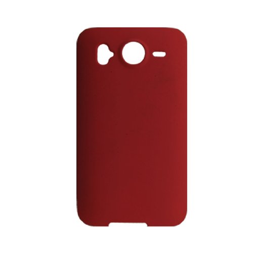 Ruilogod Rouge foncé caoutchoutée de Protection Rigide arrière pour HTC Desire HD