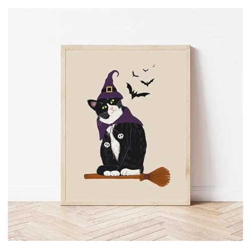 Cuadros de plantas y gatos negros en lienzo de 30x40cm que transforman tu pared sin recargar