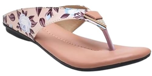 Image of KM Footwear Women and Girls Fashion Flats Sandals Fashion Casual Stylish Decent Trendy Flower Printed Sandals Slippers Footwear Chappal