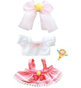 Set Vestiti Per Bambole 20 Cm: Abito, Velo Perle, Collare E Copricapo Per Peluche (rosso)
