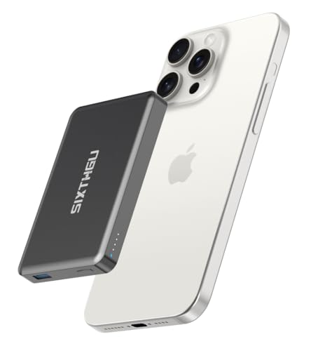 Magnetic Power Bank 10000mAh, Aluminium Wireless Portable Charger, 20W Fast Charging Battery Pack with USB-C, Compatible with Magsafe, iPhone 15/15 Plus/15 Pro/15 Pro Max, iPhone 14/13/12 Series