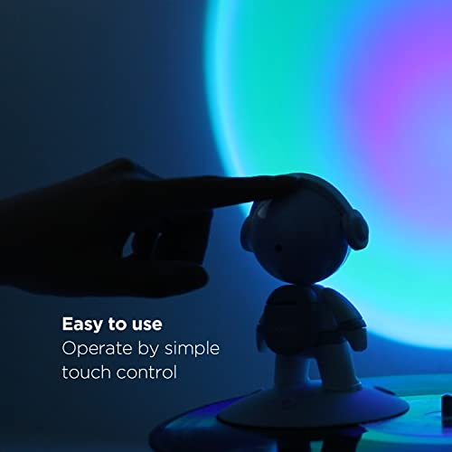Image of mooas Sunset LED Nighlight (Astronaut), 7 Color nightlight, 360 Rotation, Touch Control, Sunset lamp, Astronaut Light Projector, Night Light for Bedroom /Kids Room /Room decor /Party /Camping