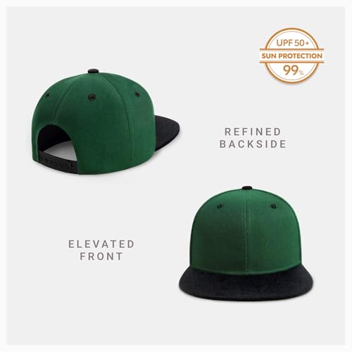 Image of CHOK.LIDS Flat Bill Visor Classic Snapback Hat Blank Adjustable Brim High Top End Trendy Color Style Plain Tone Baseball Cap