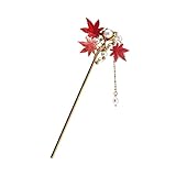 1pc Retro Alloy Maple Leaf Hair Stick Tassel Pendant Chinese Hair Chopsticks Hairpin MGPFERD