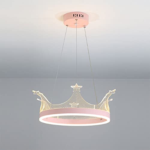 Lustre couronne dorée LED, plafonnier suspension moderne chambre fille