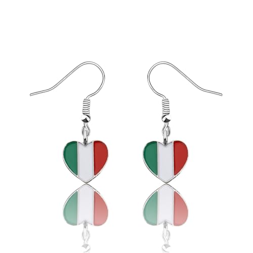 CENWA Italy Flag Charm Earring - National Flag Gift Italy Jewelry