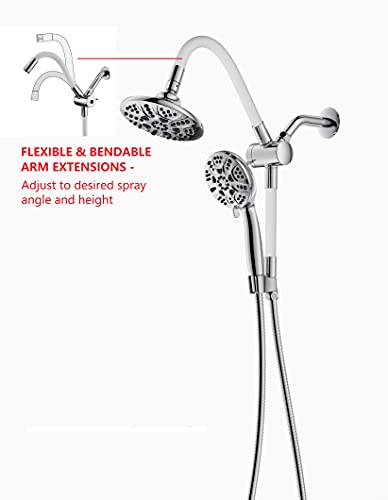 Ducha Flexible Dual con Manguera 5 pies y 6 Configuraciones Cromo miniatura 2