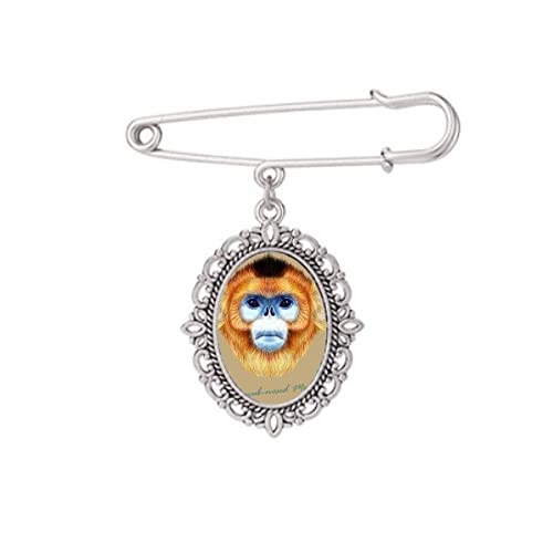 Broche singe à nez retroussé taille M pour accessoiriser robe et châle