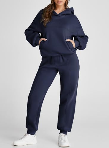 Aleumdr Womens 2 Piece Outfits Matching Sets Sweatsuit Hoodie Oversized Sweatshirts with Sweatpants Tracksuits Fall Outfits2