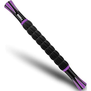 Muscle Roller Massage Roller Stick for Athletes, Help Reducing Muscle Soreness Cramping Tightness Leg Arms Back Calves Muscle Massager(Purple Black- 18 inch)