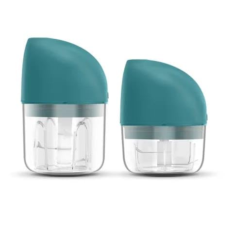 FeridunModa Garlic Mincer,Mini Electric Garlic Chopper,Portable Food Chopper,Small Food Processor for Pepper,Nuts,Meat and Cloves,Green,3.4OZ