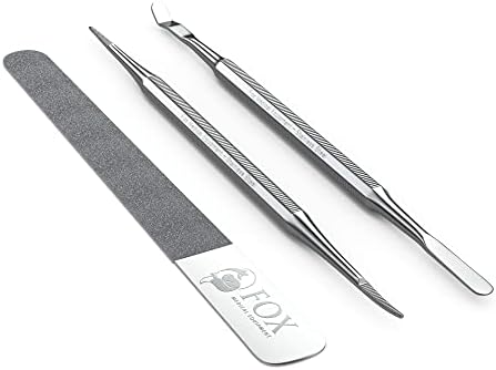 Fox Medical Equipment Ingrown Toenail Treatment Tools - Nail Care Kit - Podiatry Tools - Stainless Steel Nail File - Pedicure Kit - Ingrown Toenail Removal Kit - Best Toenail File - Toe Nail Corrector