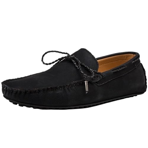 Mens Loafers Square Toe Faux Leather Driving Moccasins Boat Shoes Comfortable Anti-Slip Flexible Prom Outdoor Slip On