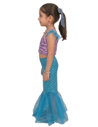 Image of BookMyCostume Girls Fancy Dress & Costume Collection - Mermaid Outfits Set & Rainbow Sequin Dresses - Princess, Kids Birthday, School Annual Day & Role-Play Costumes for Girls