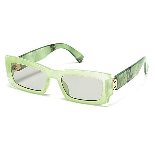 COTIA Fashion Colorful Rectangle Women Sunglasses Retro Design Square Narrow Shades UV400 Men Vintage Pink Green Sun Glasses