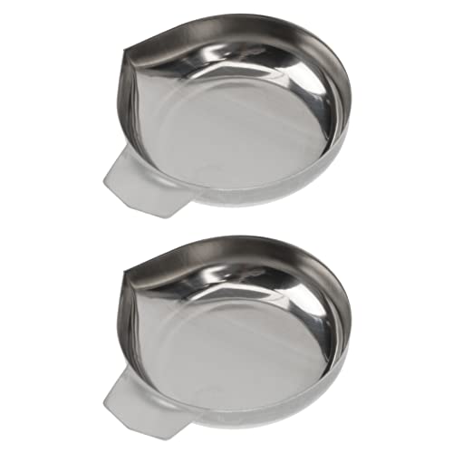 Housoutil 2pcs Stainless Steel Diamond Weighing Pans Jewelry Scale Trays Scope for Jewelry Mini Electronic Scale Trays