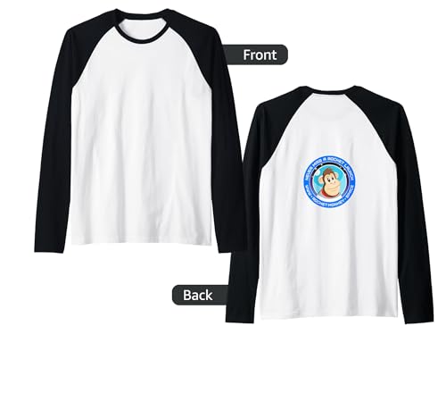 Rocket Monkey Circle Design Back Raglan Baseball Tee