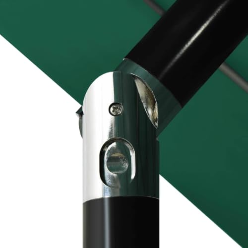 Sombrilla verde de 3.5m con manivela inclinable y mastil de aluminio 6