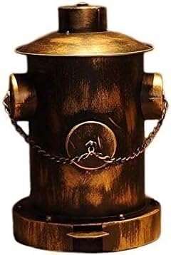 LoiYtrd Outdoor Garbage Bin Industrial Wind Garbage Bin Outdoor Courtyard Garbage Bin Wrought Iron Decorative Garbage Bin With Cover(Brass)