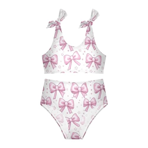 Wusikd Cute Pink Bows Girls Swimsuits Two Piece Stars Swimwear Bikini Set for for Girls Size 3T3