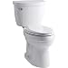 Kohler K-3589-0 Cimarron Comfort Height Elongated 1.6 gpf Toilet with AquaPiston Technology, Less Seat, White