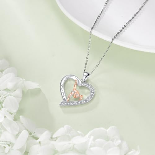 YFN Taekwondo Necklace Sterling Silver Karate Martial Heart Pendant Necklace Taekwondo Jewelry for Women Karate Gifts3