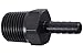 ICT Billet Straight 1/2" NPT Pipe to 5/16" .3125" Hose Barb Fitting Black Billet Aluminum F500NP312BA