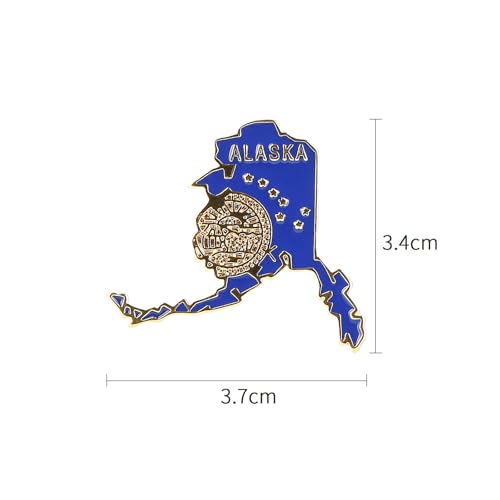 Image of State Shaped Map Lapel Metal Pin Enamel Brooch Keepsake Beautifully Designed for Backpack Hat
