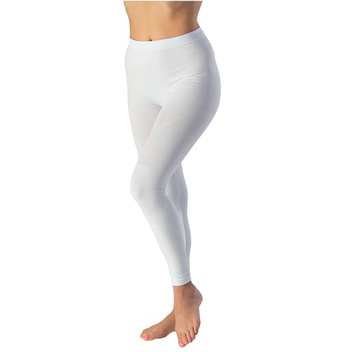 Risalti Mallas térmicas para mujer Energy – Ropa interior térmica mujer transpirable sin costuras, leggings de invierno, Color blanco., Small-Medium