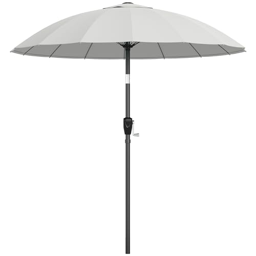 Parasol de jardin Outsunny 2 m Shanghai avec 16 baleines en fibre de verre, parasol d'extérieur...