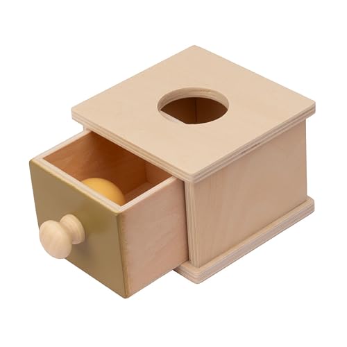 Joybex Montessori Spielzeugkiste mit Ball - Holzspielzeug, Babyspielzeug 1 Jahr - CE geprüft