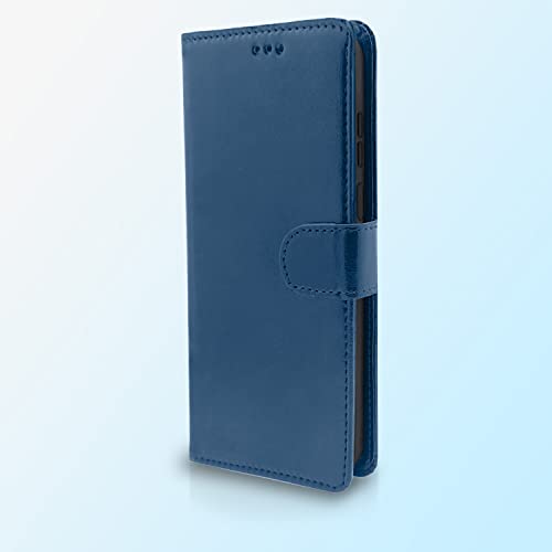 Image of Pikkme Realme C33 Flip Case Leather Finish | Inside TPU with Card Pockets | Wallet Stand and Shock Proof | Magnetic Closing | Complete Protection Flip Cover (Blue)